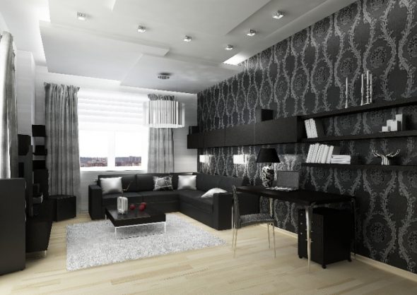 Mobilier noir à l'intérieur