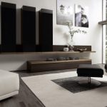 Mobilier noir à l'intérieur du salon
