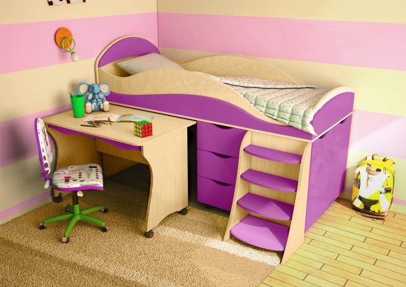 Lit mansardé pour enfants Caravan-4M