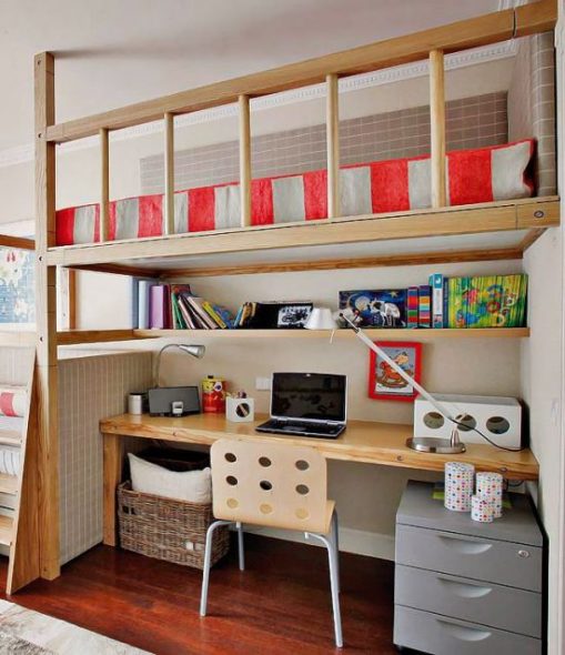 lit mezzanine avec bureau