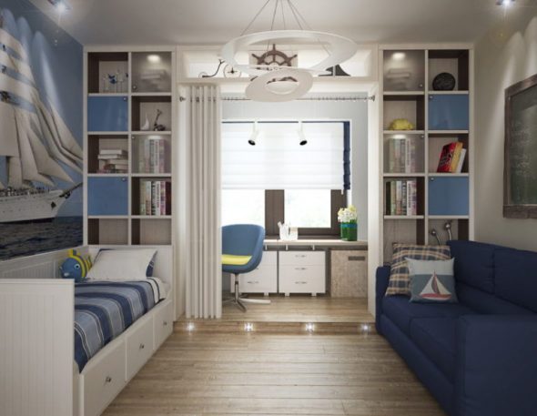 Conception de la chambre des enfants pour deux garçons