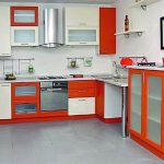 Conception de cuisine rouge