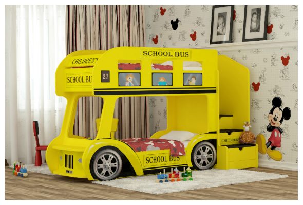 Lit superposé bus jaune