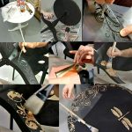 Étapes de la peinture de la table à l'aide d'un pochoir