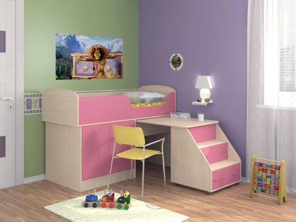 lit mezzanine pour les filles