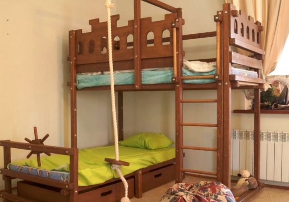 cuerda en la cama