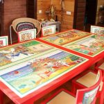 Motifs symétriques sur la table à manger