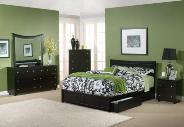 Chambre au design de mobilier noir