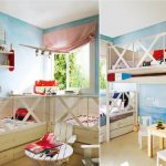 Thème de la plage à l'intérieur de la chambre des enfants