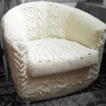 housse de chaise tricotée