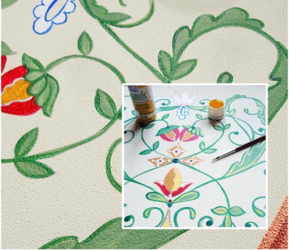 dessins acryliques sur meubles