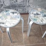 decoupage pour tabourets retro
