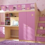 lit mezzanine rose pour enfants