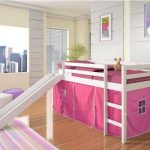 lit mezzanine rose pour enfants