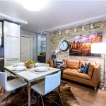 cuisine design 10 mètres carrés. m. avec un intérieur de canapé