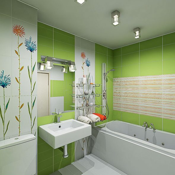 autocollant dans la salle de bain