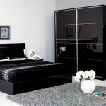 intérieur de chambre à coucher noir et blanc