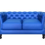 canapé bleu en cuir