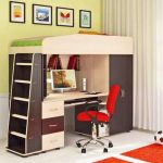 lit avec espace de travail lit grenier
