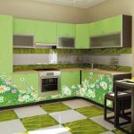 cuisine dans les tons verts