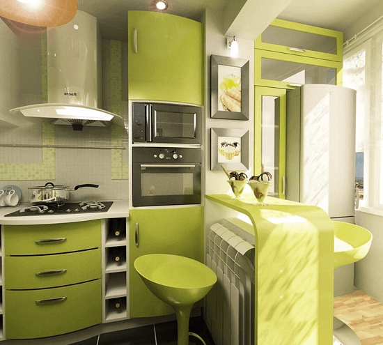 set de cuisine vert