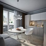 cuisine design 10 mètres carrés. avec balcon