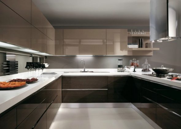 Arrangement de cuisine en forme de U