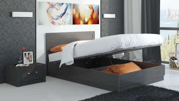 lit élévateur avec rangement inférieur