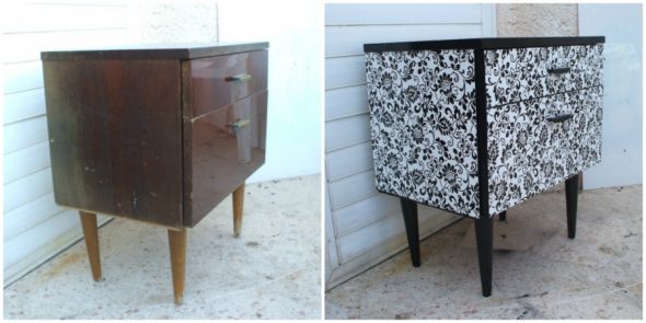tables de nuit au décor élégant