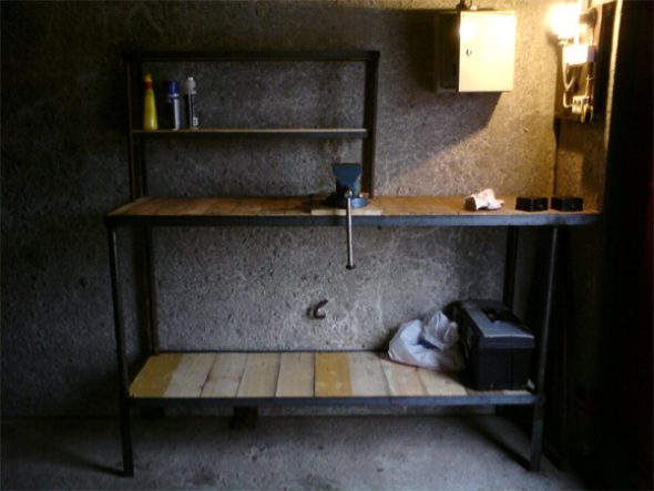 faites vous-même l'établi dans le garage