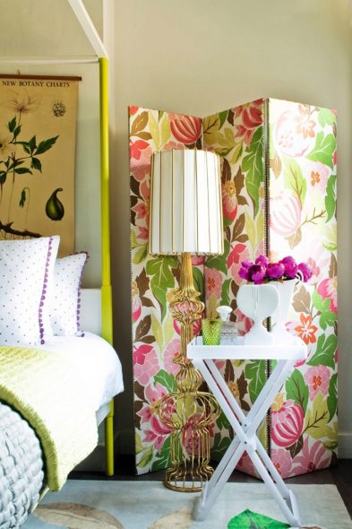 écran dans le tissu de la chambre