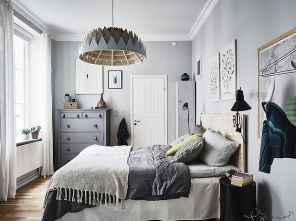 appliques dans la chambre à coucher style scandinave