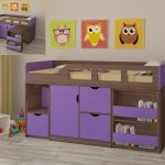 Lit d'enfant pour un enfant de 3 ans et plus Astra 8 chamonix chêne violet
