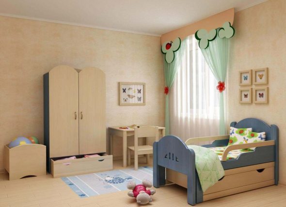 Lits d'enfants avec des côtés à l'intérieur