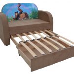 Canapé-lit pour enfant avec coffre de rangement Rio Masha et l'ours