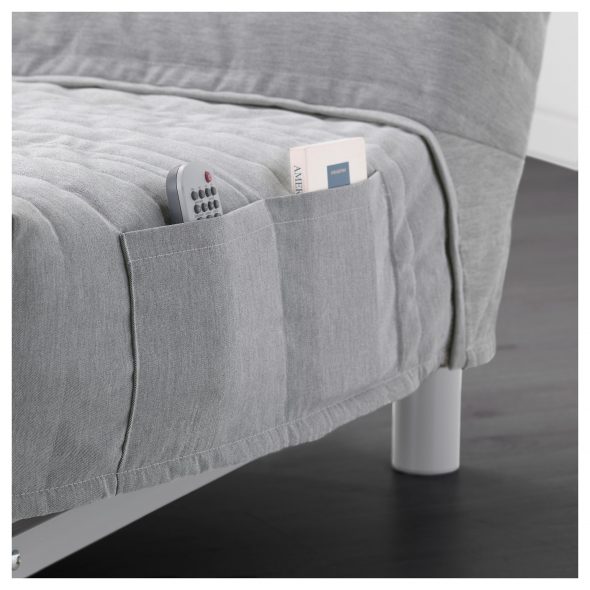Canapé convertible 3 places BEDINGE LEVOS gris clair