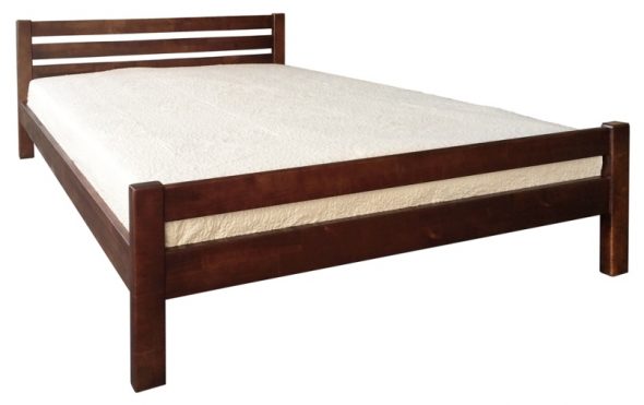 Lit double Elegant, noyer foncé