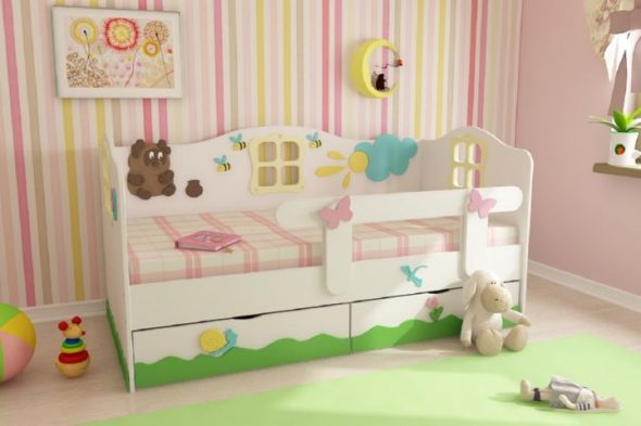 Lit en bois aggloméré pour enfants de 3 ans