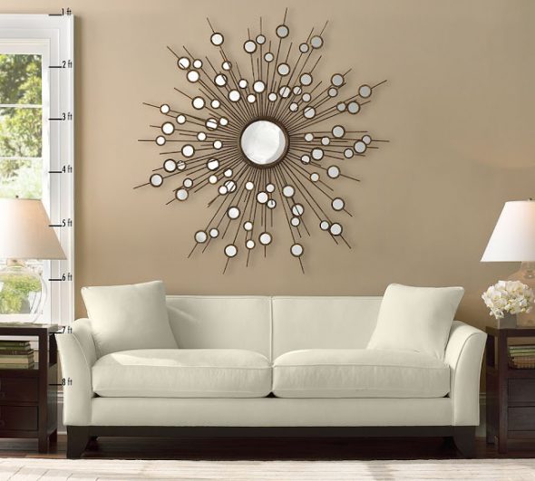 Miroir mural soleil