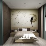 Décoration murale au dessus du lit dans la photo de la chambre