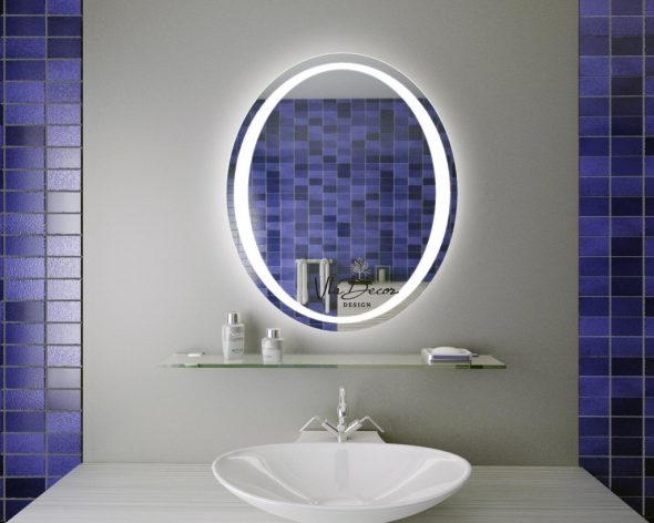 miroir ovale illuminé