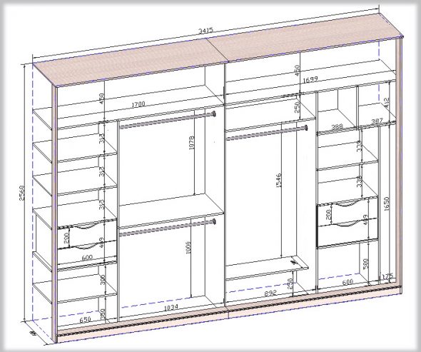 Calcul de l'armoire à portes