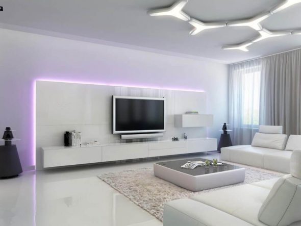 surfaces brillantes à l'intérieur blanc