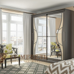 Armoire coulissante n ° 16 1,5 m avec miroir