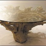 Table basse en rondins et verre faites-le vous-même
