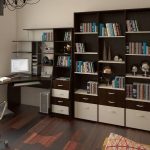Coin bureau avec étagères