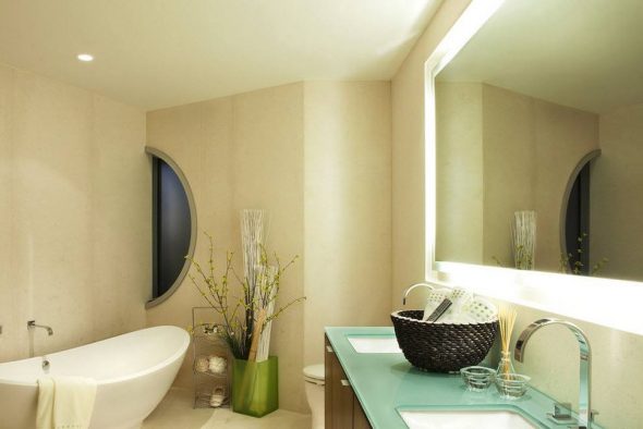 miroir de salle de bain éclairé