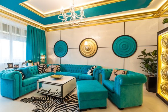 canapé turquoise