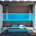 décoration murale dans la chambre au-dessus du lit est moderne