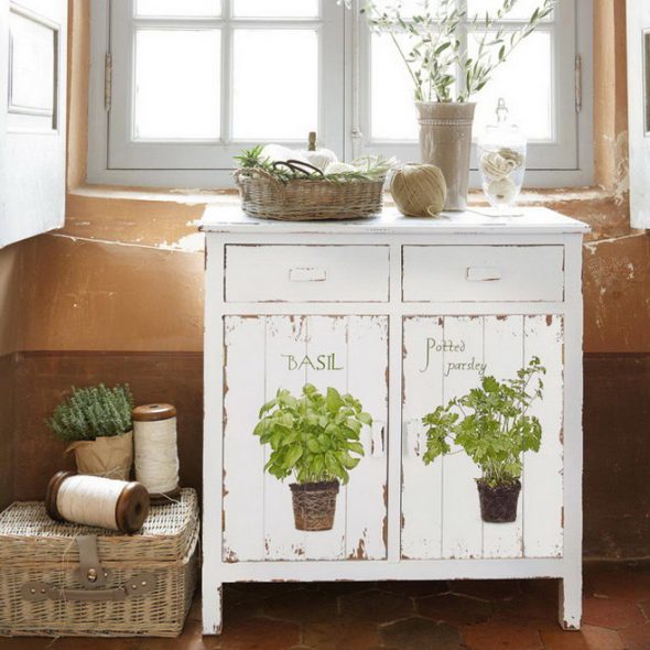 Armoires de cuisine à découper de style provençal